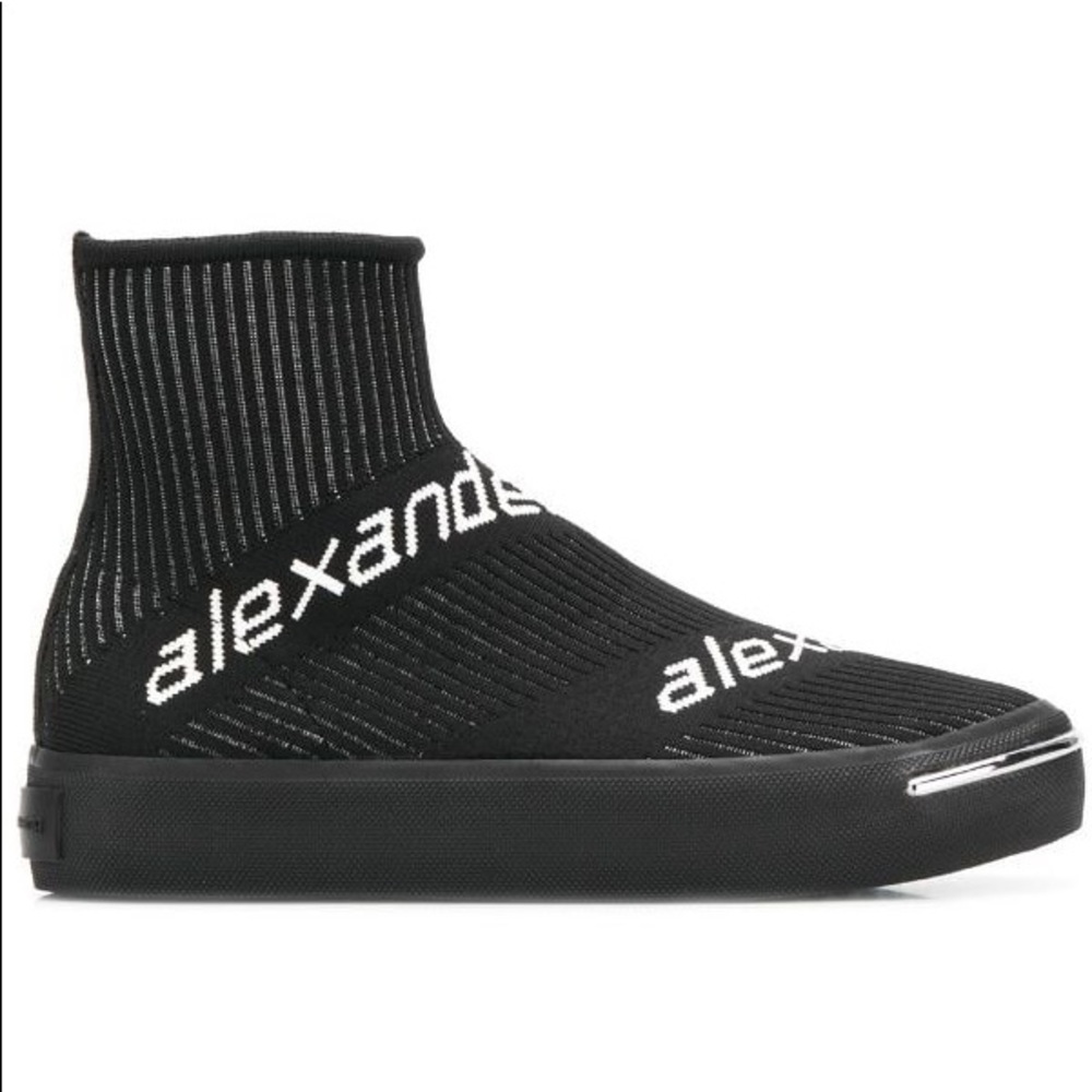 alexander wang logo knit sock sneaker